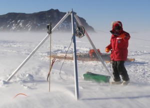 Mak Saito monitoring the winch and tripod