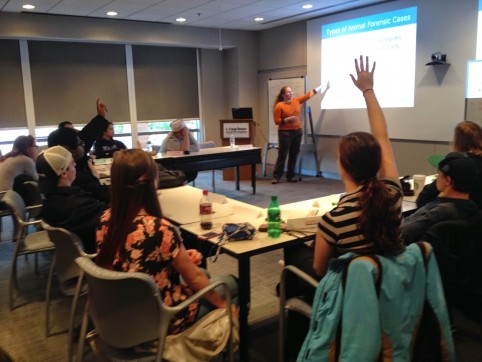 Animal Forensics Discussion with Dr. Karla Stucker. Photo courtesy New Hampton School.